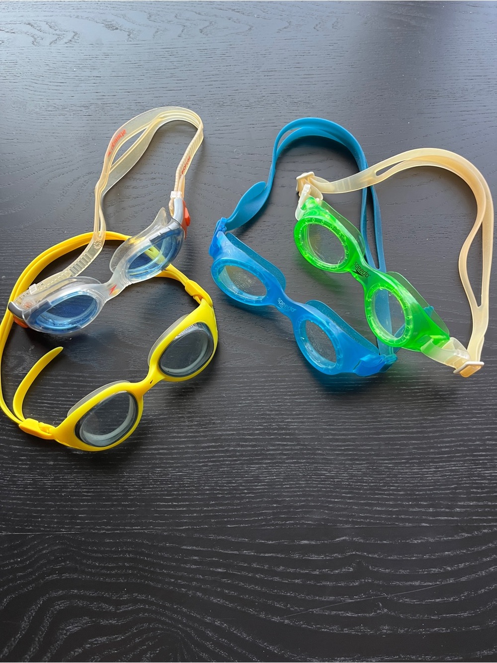 Speedo Swim Goggles Lot of 4 Blue Green Yellow Clear Biofuse Adjustable Straps - Picture 2 of 16